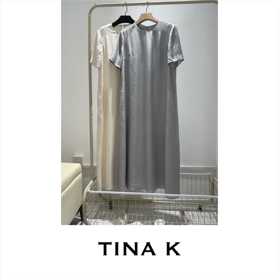 TinaK休闲气质夏季宽松长款女装连衣裙 LY125226