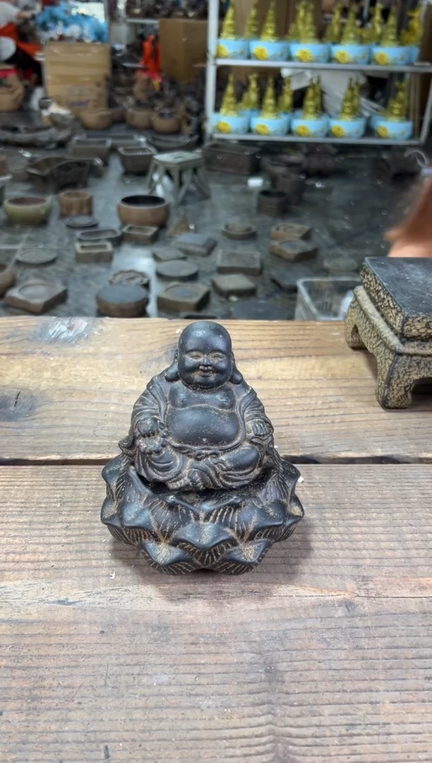 陶土丨未来佛+莲蓬实心底座