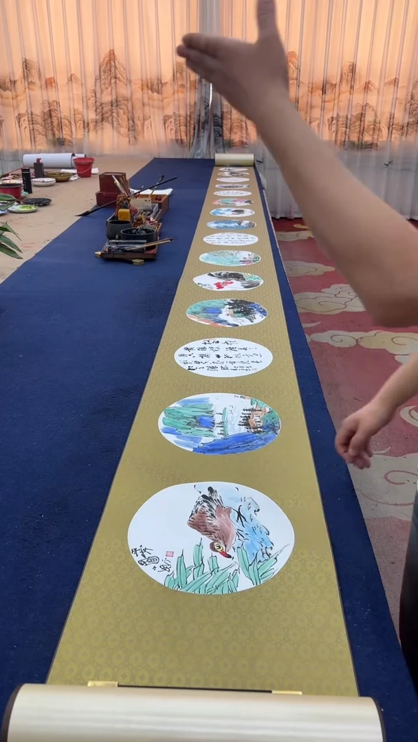 书法多人合作长卷证书锦盒