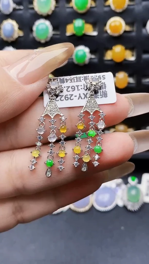 银S925镶嵌戒指翡翠0079