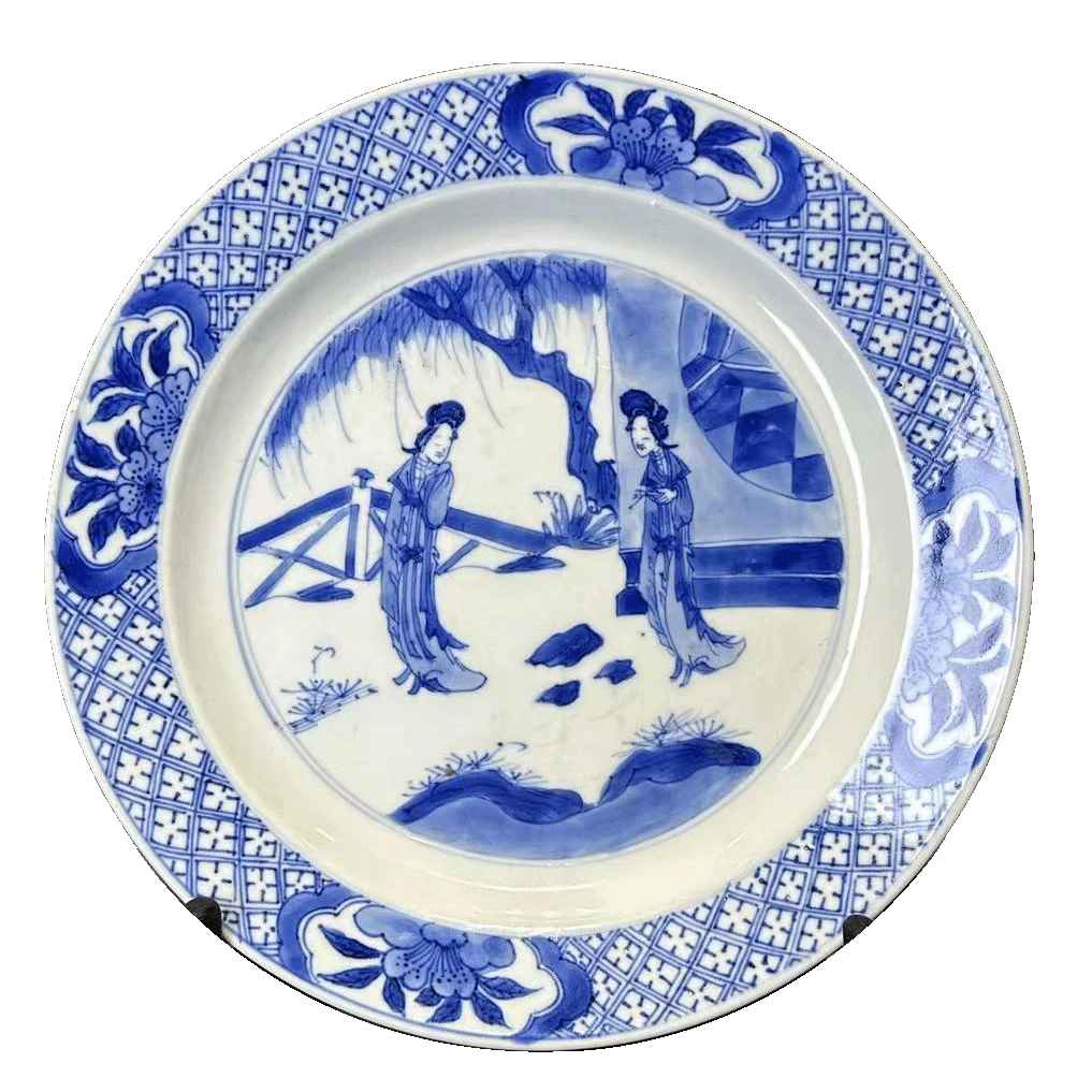 25200288x青花人物故事纹盘