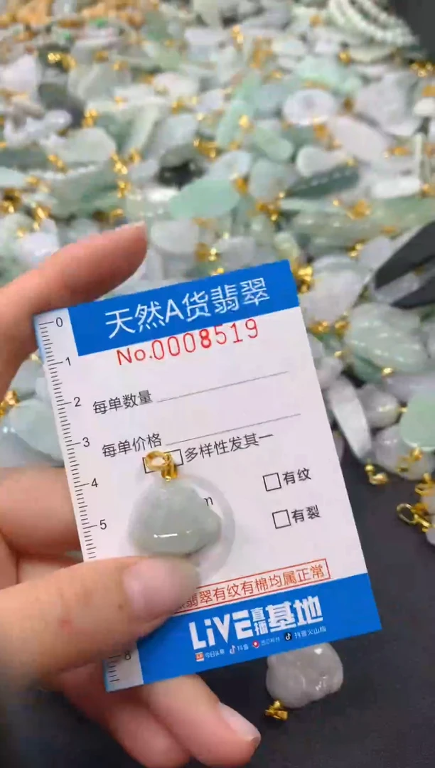 颈饰未镶嵌翡翠净货挂件-8519