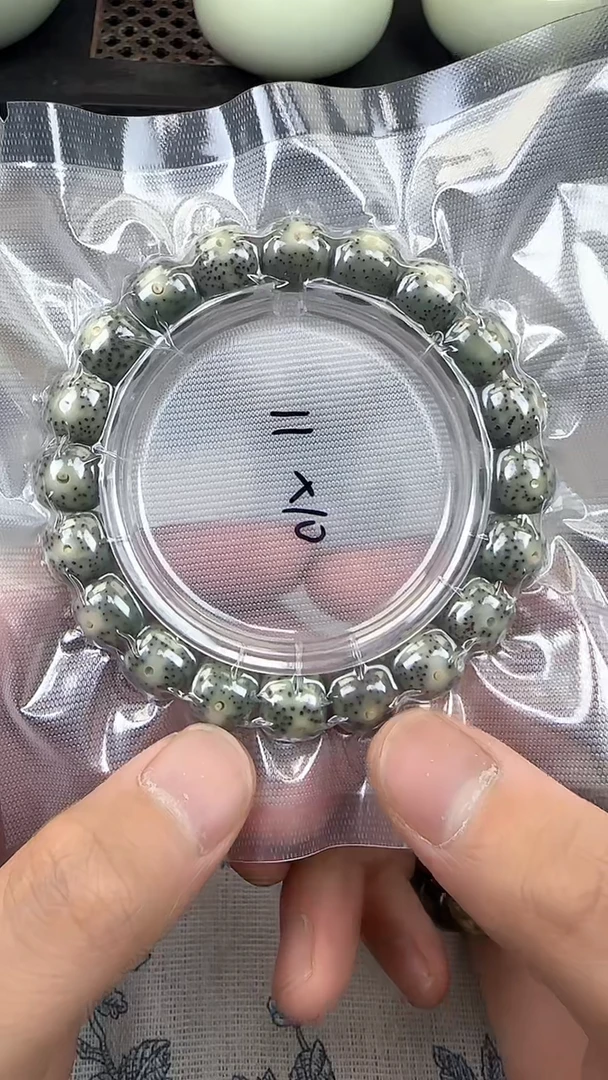 星月菩提手串49石玉料糯冰单圈11×10高透精工福利