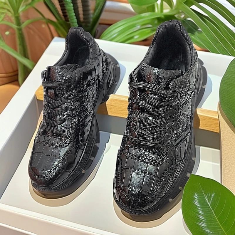 【四季可穿】全鳄肚皮休闲运动鞋男士休闲皮鞋百搭鳄鱼皮鞋鳄鱼真皮