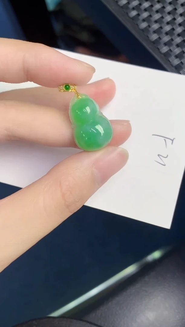 翡翠银S925镶嵌颈饰天然翡翠緬甸A貨