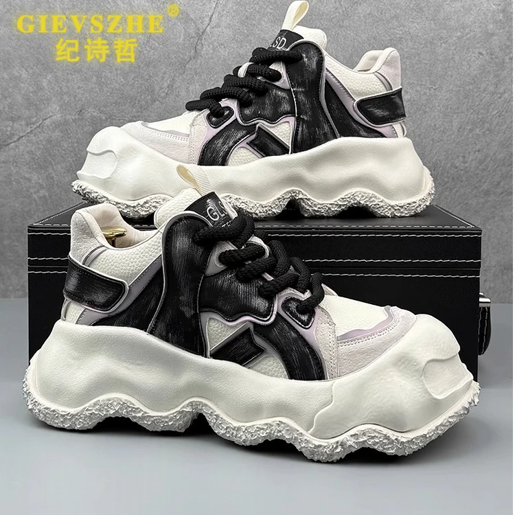 纪诗哲老爹鞋男厚底小众款网红增高运动鞋男时尚潮流大头松糕鞋子