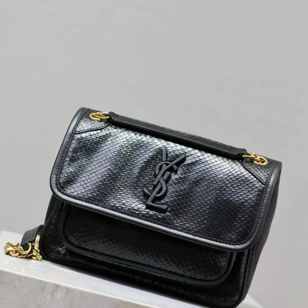 95新 YSL/圣罗兰 坤球奢选圣罗兰稀有皮中号niki单肩包