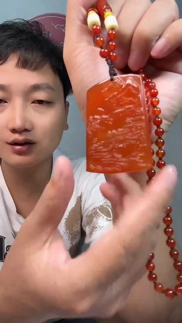 未镶嵌颈饰玛瑙/玉髓7833天然珠宝带珠链山水牌多样性发一个