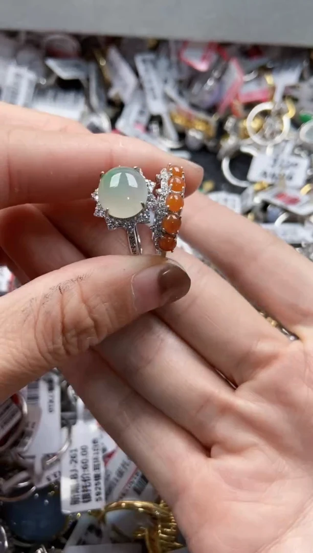 银S925镶嵌戒指翡翠888   6