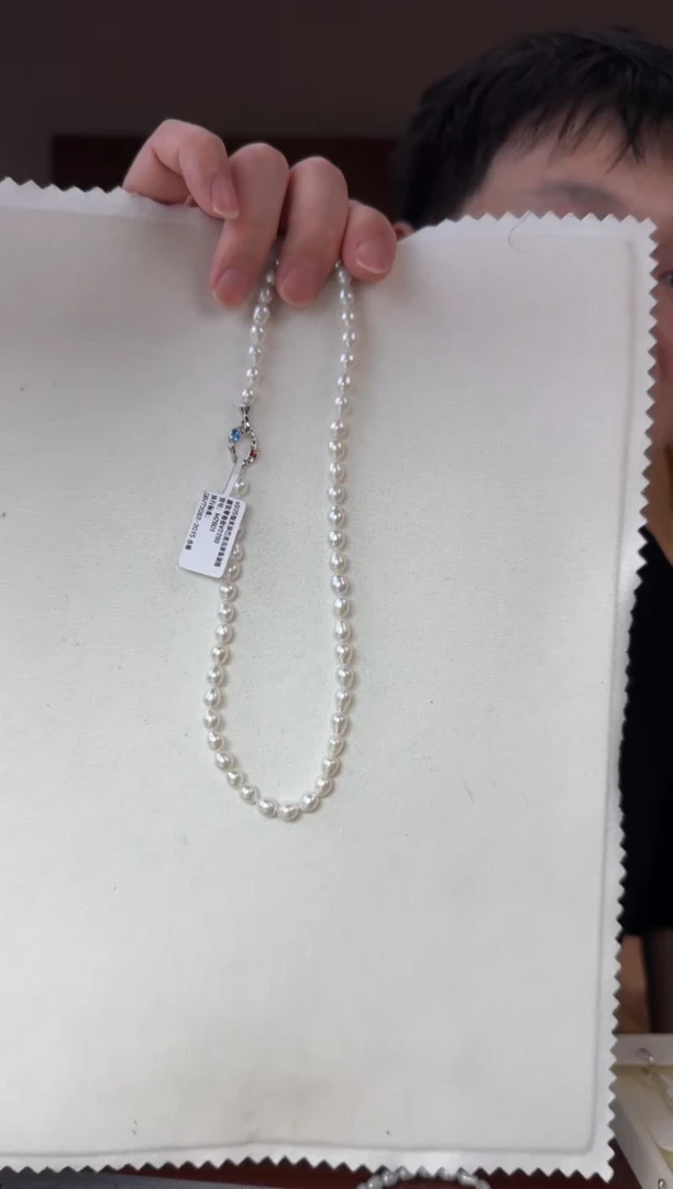 【闪购商品】淡水珍珠项链银S925镶嵌米型巴洛克（多样性发一）
