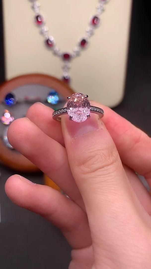 银S925镶嵌戒指双色碧玺······