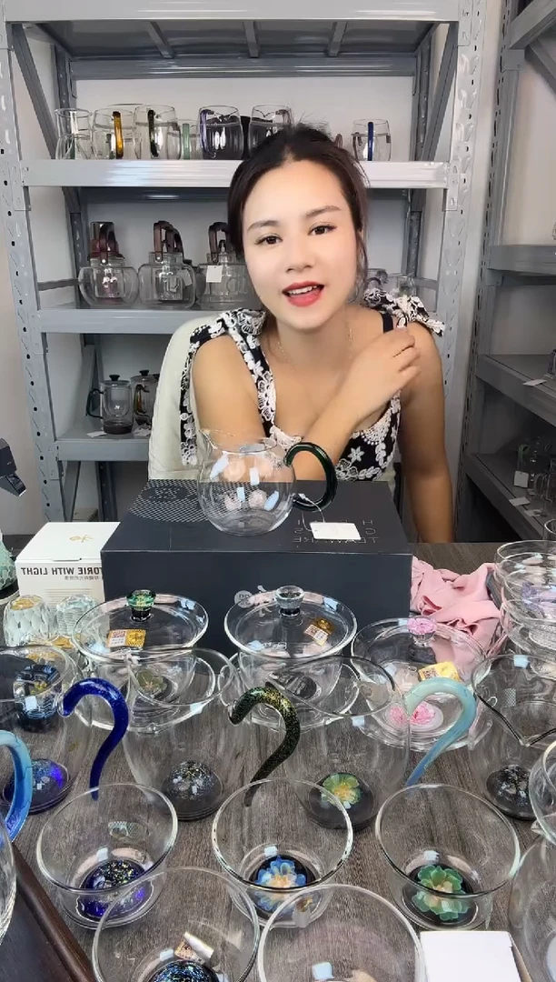 水晶玻璃无盖款禾器 畅然公道杯 墨绿色