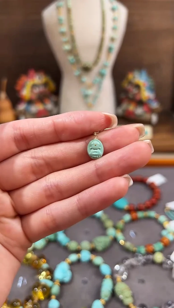 18K金镶嵌绿松石提溜绿松石提溜