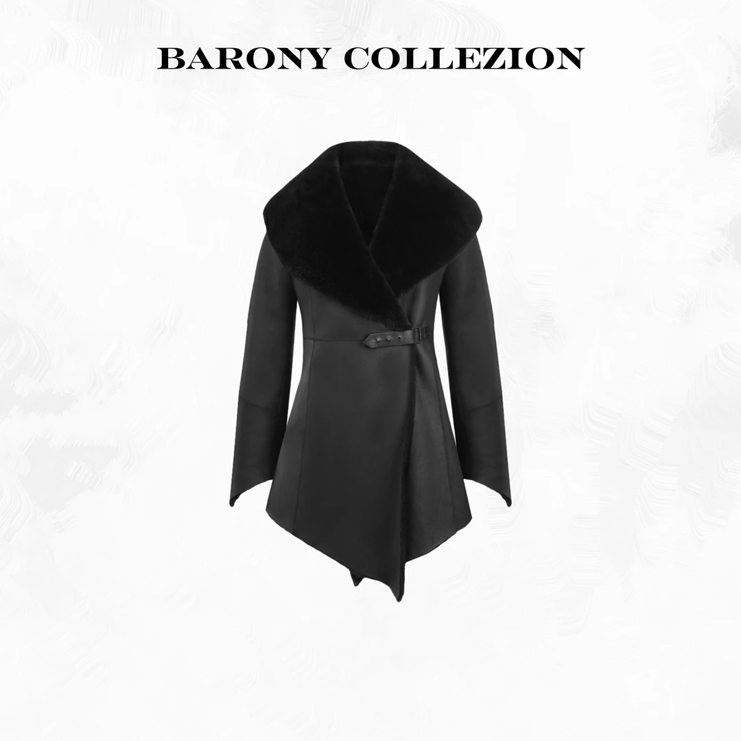 佰力郎/BARONY【82128】立体裁剪设计师款进口皮草外套真皮毛一体