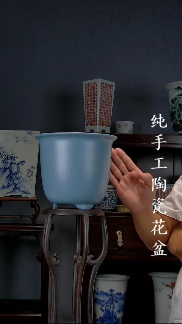 景德镇陶瓷 手工花盆