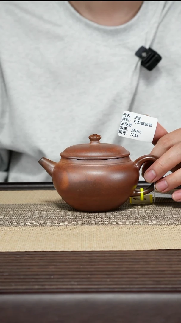 茶壶紫砂T234 古龙窑柴烧 玉尘 250cc