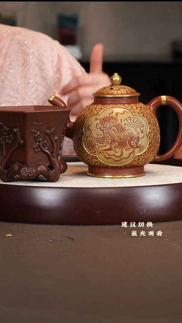 茶壶紫砂邵沛华 宫灯 大红泥  400cc