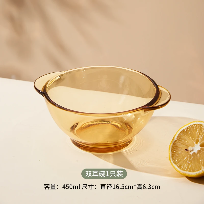 高硼硅玻璃家用加厚双耳碗