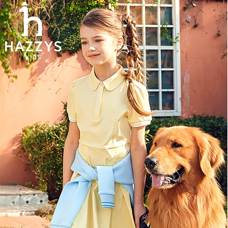 Hazzys/哈吉斯品牌童装女童连衣裙时尚休闲夏季儿童百搭polo裙