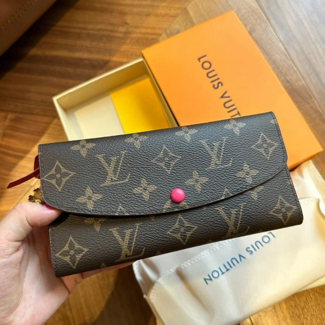 95新 LouisVuitton/路易威登 小花JerryEmilie 豆子钱夹 老花
