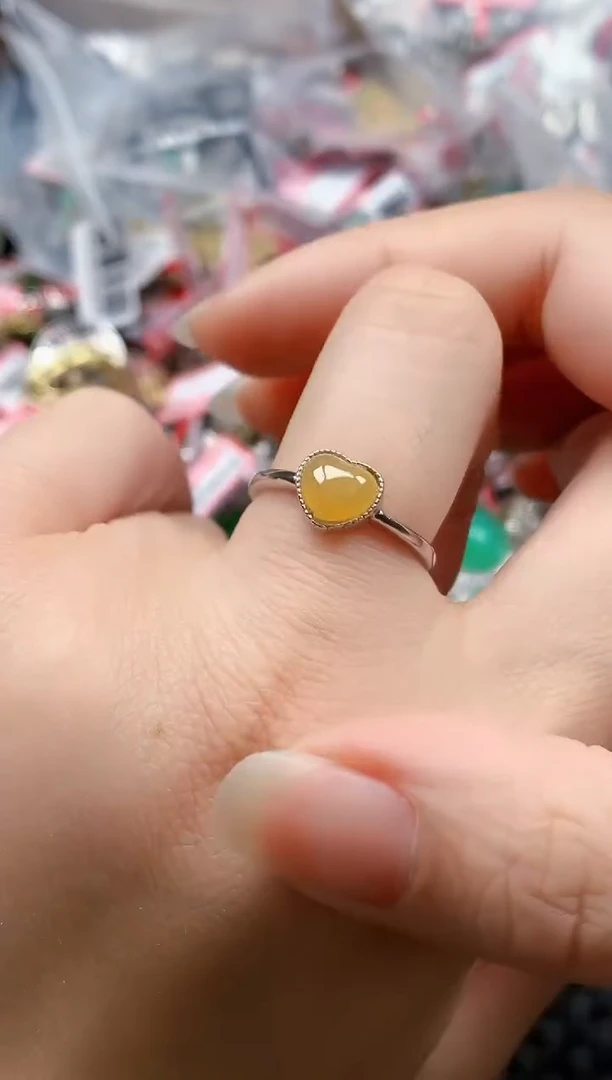 银S925镶嵌戒指翡翠天然A货缅甸翡翠