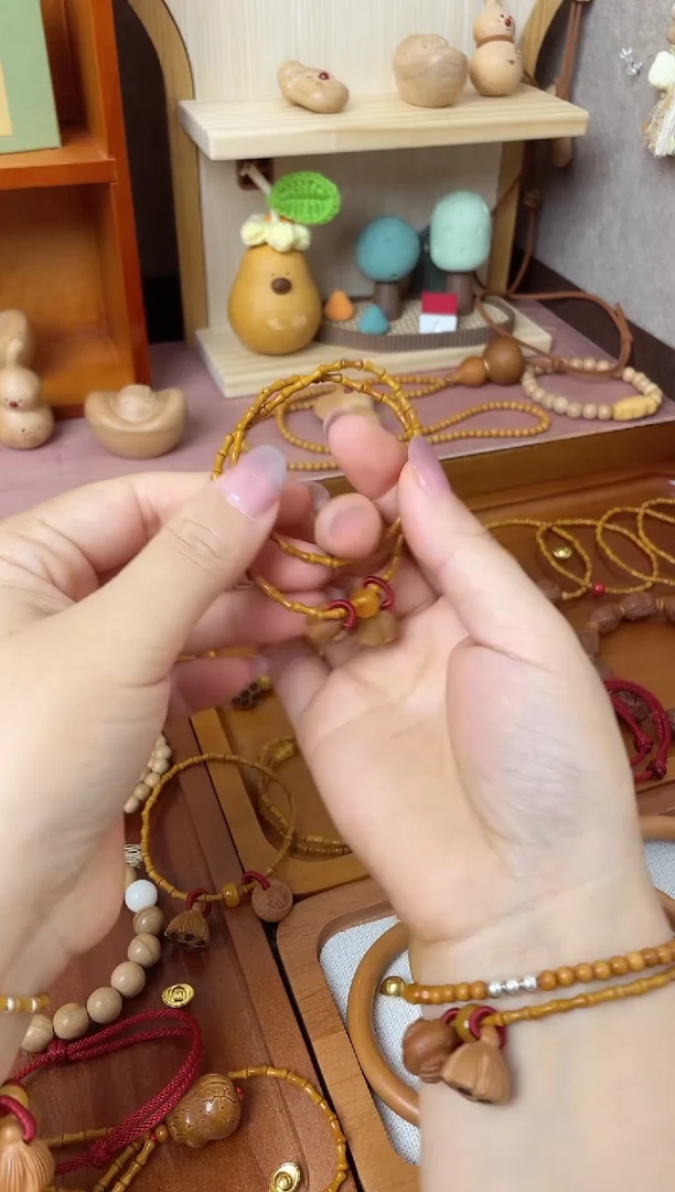 竹节手串一物一拍好运连连款双圈
