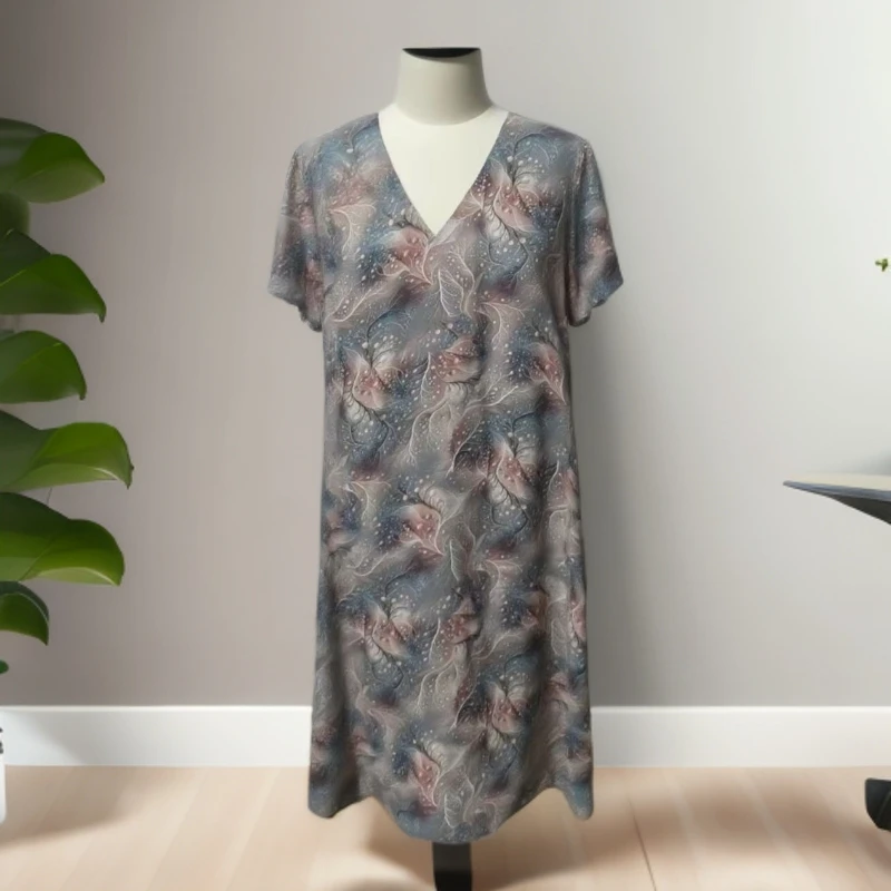 10326-妈妈装连衣裙洋气新款减龄短袖显瘦女士裙子【G仓】