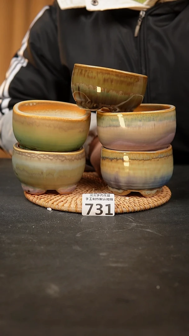 【闪购商品】瓷片731泥泥手工花盆口8