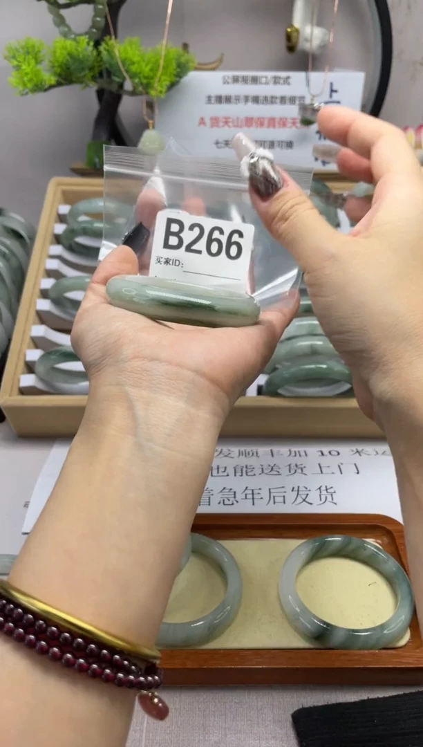 【闪购商品】石英质玉（天山翠）手镯未镶嵌b266