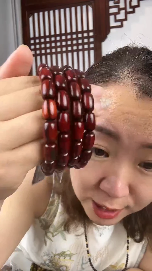 檀香紫檀（小叶紫檀）小叶紫檀大米粒单圈手串