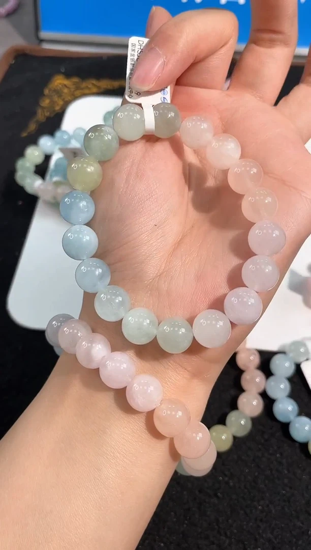 【闪购商品】水晶手链未镶嵌19号海蓝宝摩根石单圈11mm