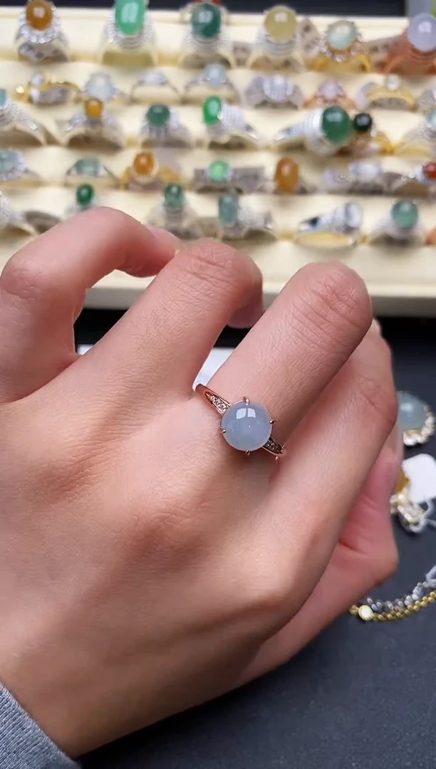 【闪购商品】翡翠戒指银S925镶嵌2222222+5