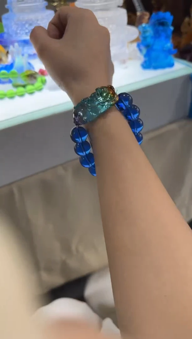 手工艺品琉璃蓝色手串