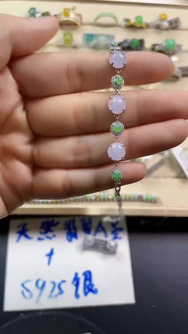 银S925镶嵌戒指翡翠翡翠 蛋面 银S925镶嵌