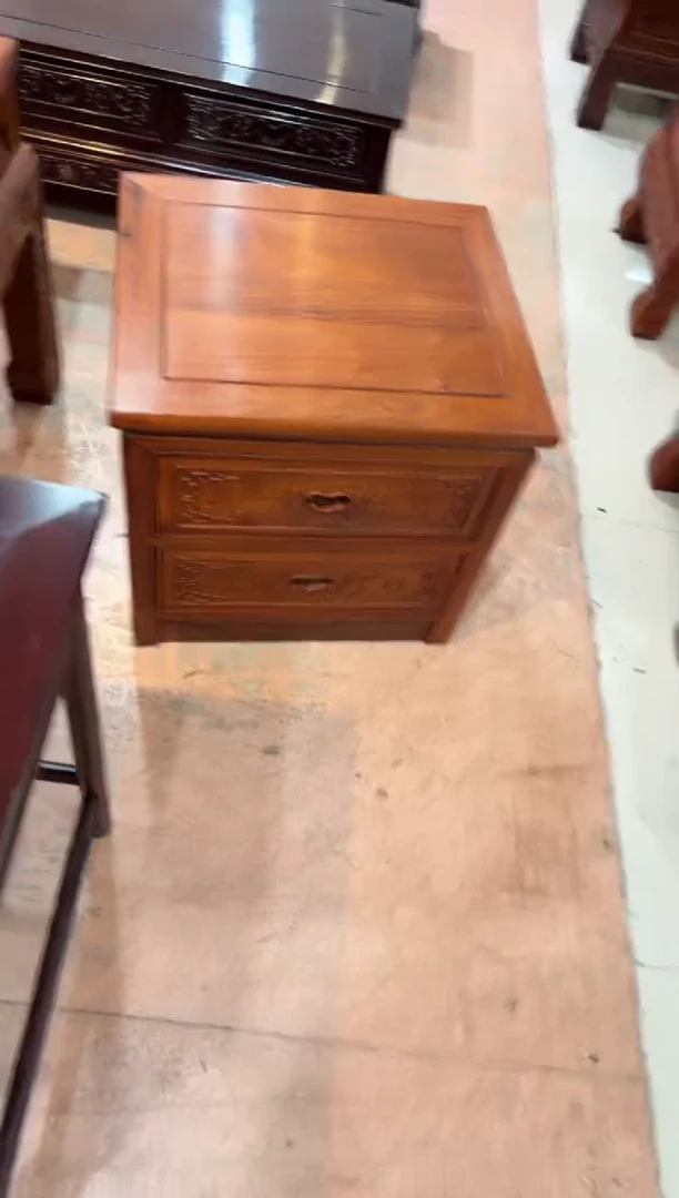 花梨木类书柜缅花床头柜