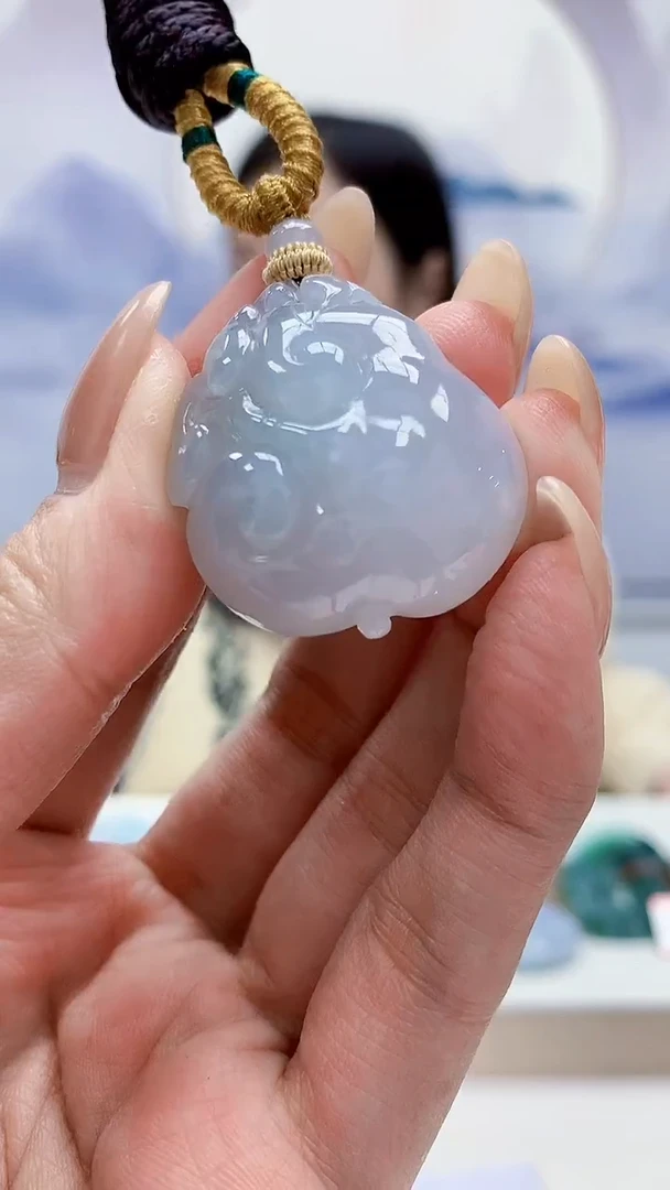 未镶嵌定制翡翠4852MM-毛货挂件52