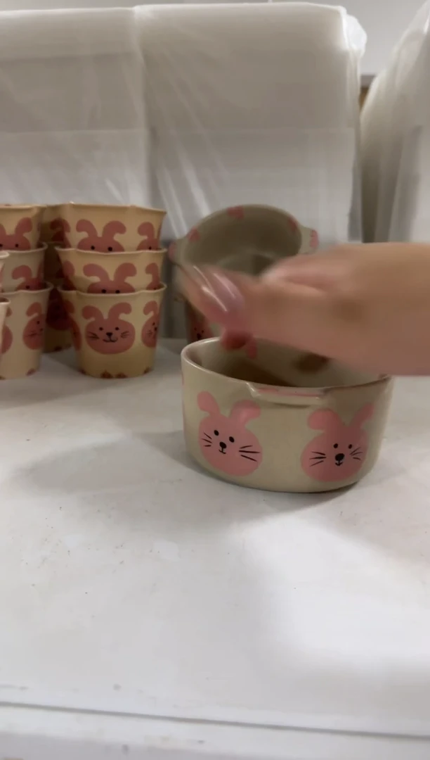 陶瓷兔兔碗【十里高温釉下彩陶瓷】