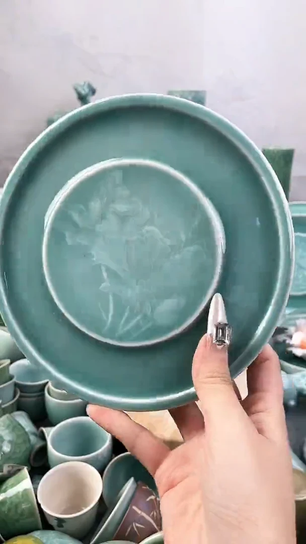 纯手工 特价福利 微瑕 慧仙青瓷