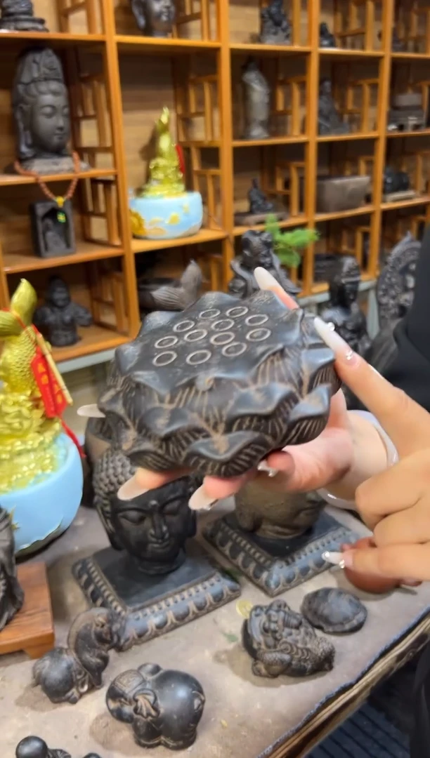 陶土【火山泥】莲蓬实心底座