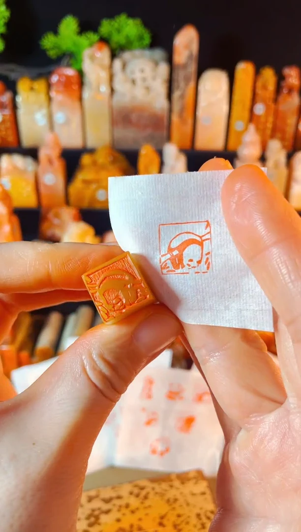 【闪购商品】巴林石印石手工篆刻《摆烂小熊猫》1.5