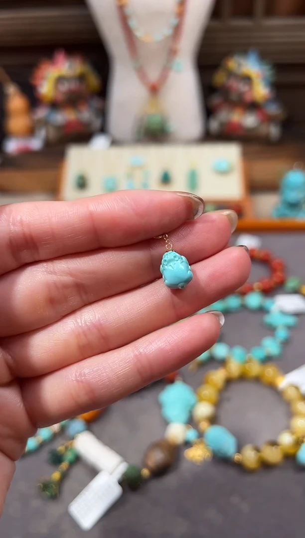 18K金镶嵌绿松石提溜绿松石提溜