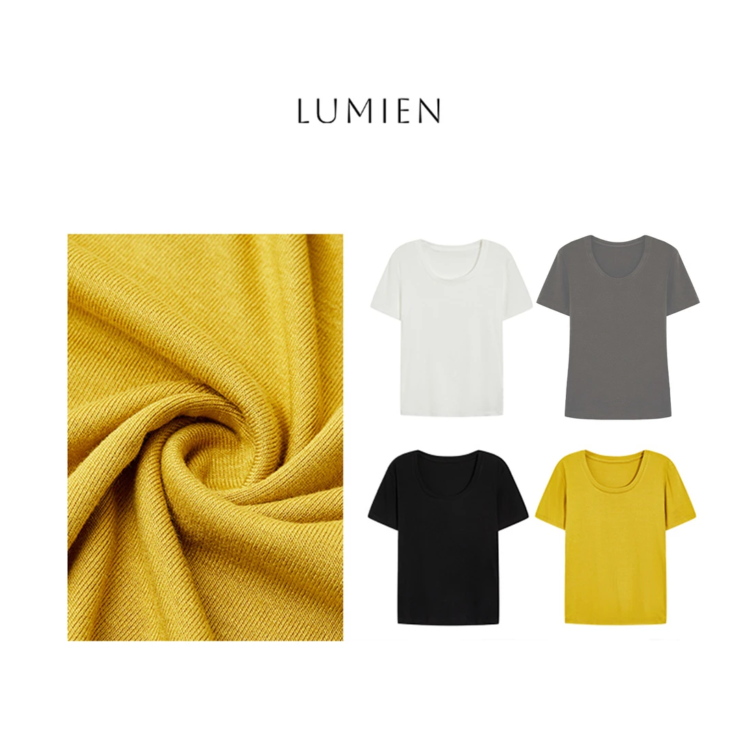 【LUMIEN】气质极简风宽松显瘦休闲百搭圆领纯色短袖T恤女LX4LTT003