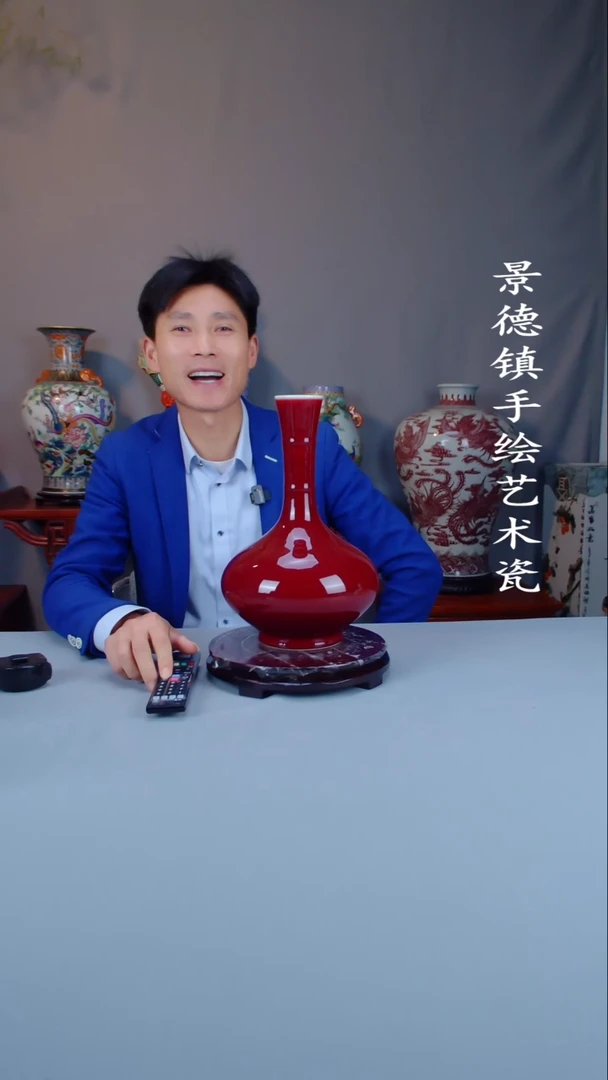 瓶陶景德镇手工手绘陶瓷摆件39