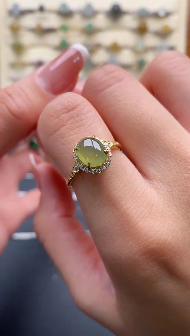 银S925镶嵌戒指翡翠1111111+9