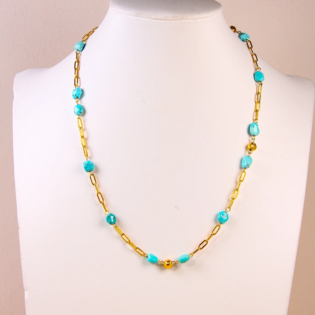 【央广购物】绿松⽯ 随型项链多样性发货一件LX06-16