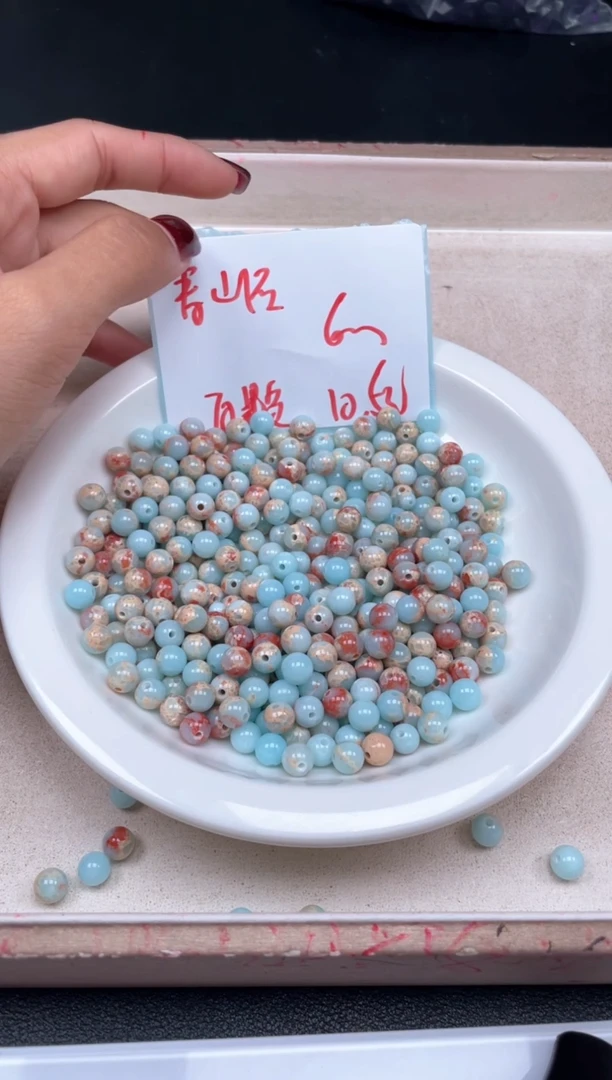 【闪购商品】玛瑙/玉髓颈饰未镶嵌w355寿山石6mm*70颗