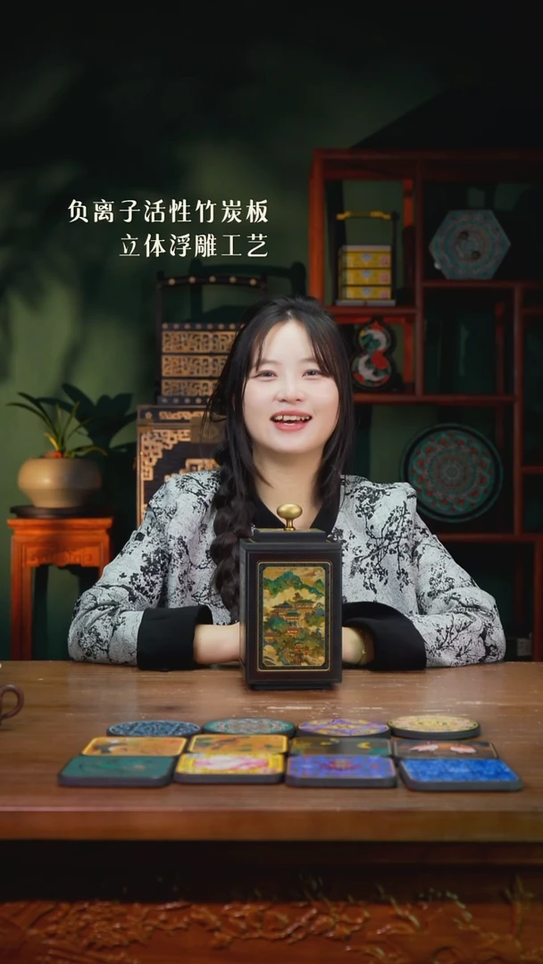 壹藏贰宝微瑕仙山楼阁宫灯茶叶罐