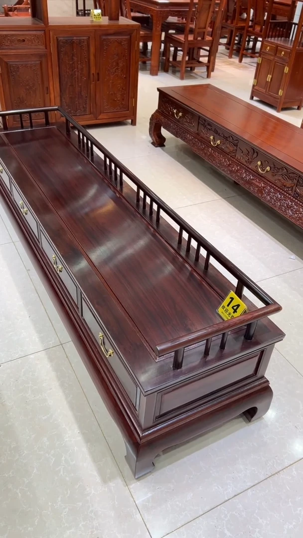 紫檀木类成套家具夕***：酸枝木电视柜2米