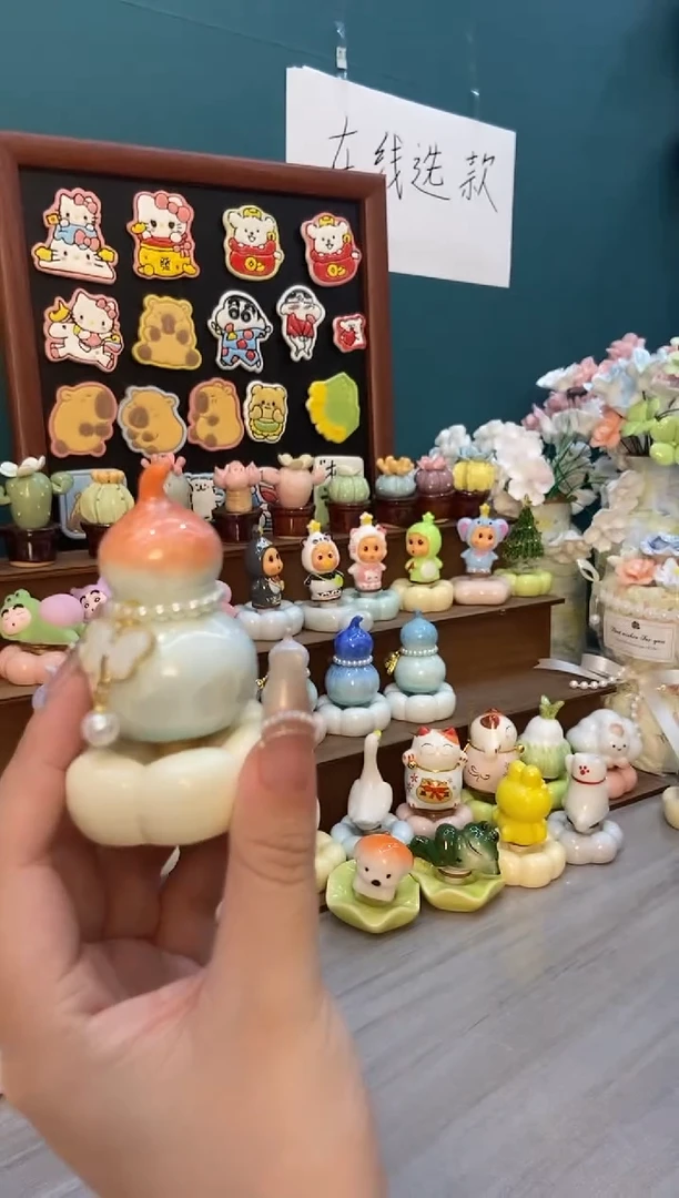 摆件陶橘色葫芦景德镇陶瓷摆件1个装