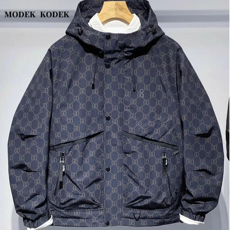 MODEK KODEK时尚潮牌男高端冲锋衣外套秋冬新款百搭连帽休闲夹克